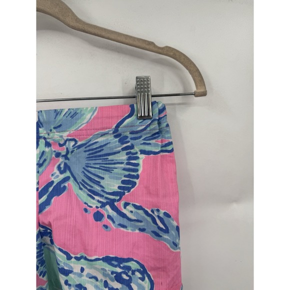 Lilly Pulitzer Shorts Kids 10 Pink Blue Tropical Preppy Ocean Seashell Vacation - Picture 7 of 8